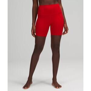 Lululemon Athletica Align™ High-Rise Short 8" Deep Red Biker Fitted EUC 6